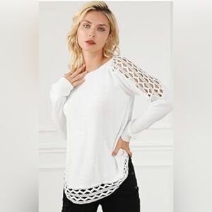 ELON Cream Cut Out Sweater